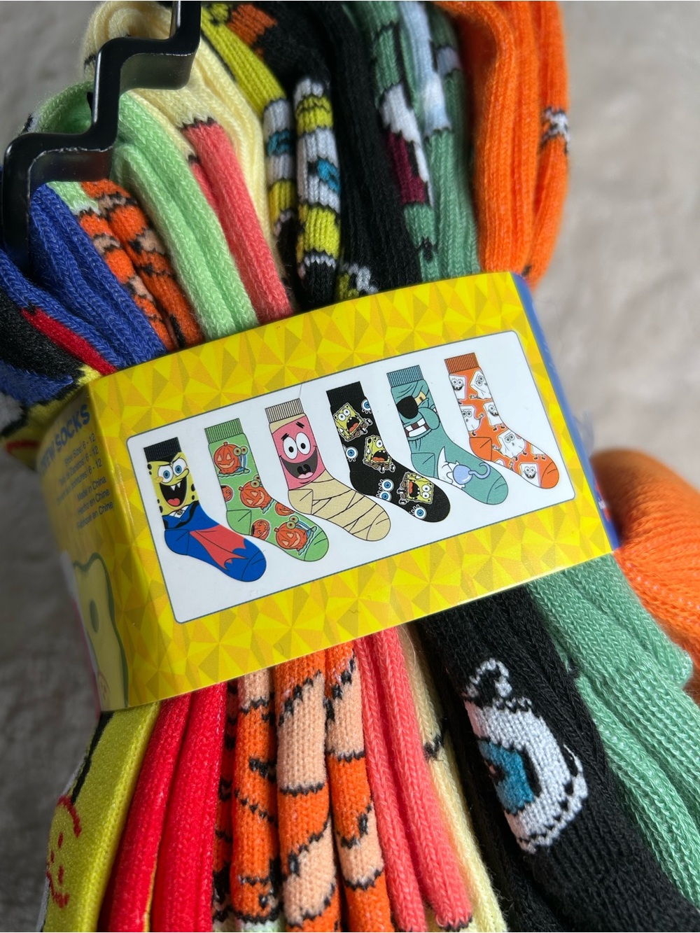 NEW SpongeBob Halloween Adult 6pk Crew Socks Patrick Squidward GarySpooky Funny